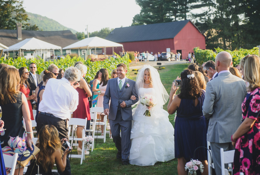 walking down aisle